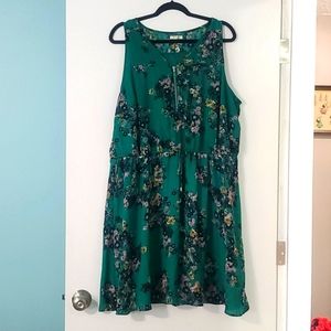 Green floral dress